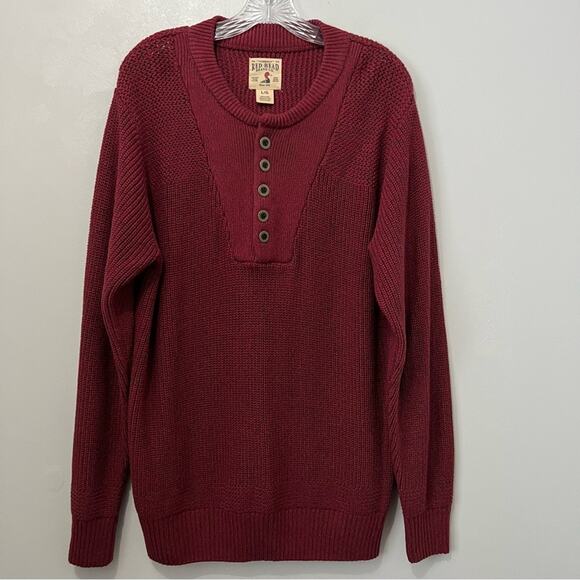RedHead Other - Red Head Vintage Henley Crew Neck Long Sleeve Knit Sweater | Men’s Size Large